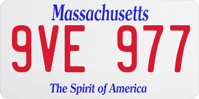 MA license plate 9VE977