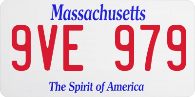 MA license plate 9VE979