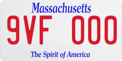 MA license plate 9VF000