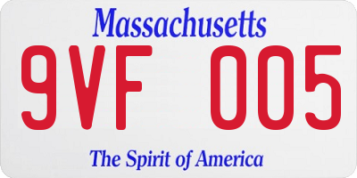 MA license plate 9VF005
