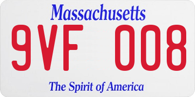 MA license plate 9VF008