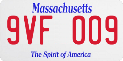 MA license plate 9VF009