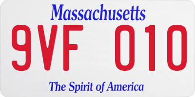 MA license plate 9VF010