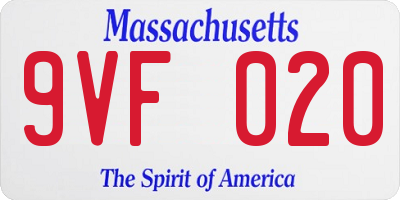 MA license plate 9VF020