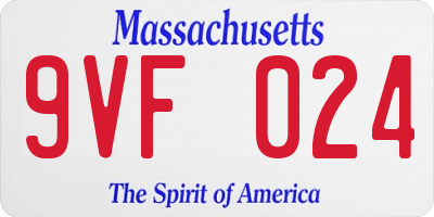 MA license plate 9VF024