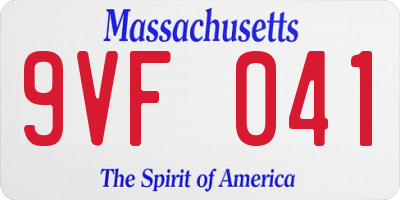 MA license plate 9VF041