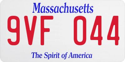 MA license plate 9VF044