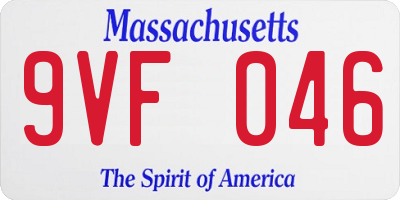 MA license plate 9VF046