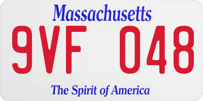 MA license plate 9VF048