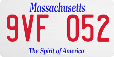 MA license plate 9VF052