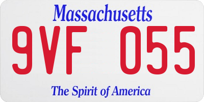 MA license plate 9VF055