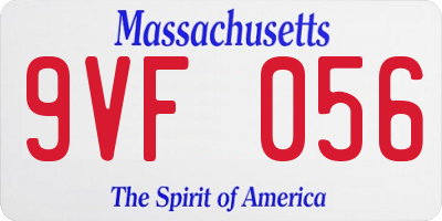 MA license plate 9VF056