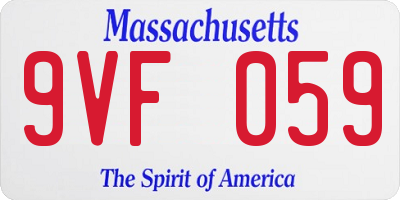 MA license plate 9VF059