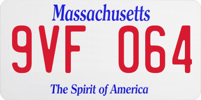 MA license plate 9VF064