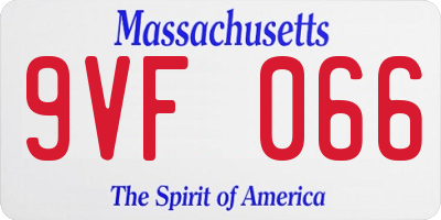 MA license plate 9VF066
