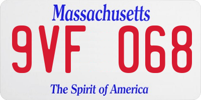 MA license plate 9VF068