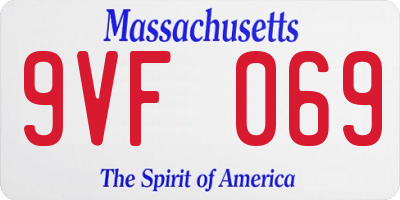 MA license plate 9VF069