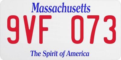 MA license plate 9VF073