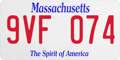 MA license plate 9VF074
