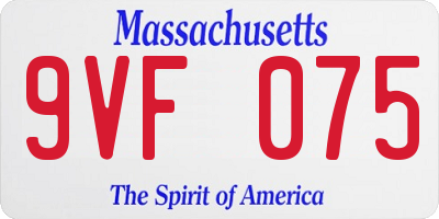 MA license plate 9VF075