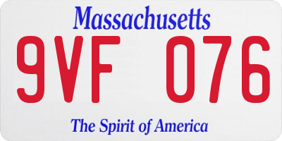 MA license plate 9VF076