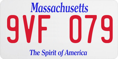 MA license plate 9VF079