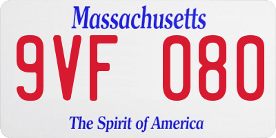 MA license plate 9VF080