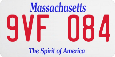 MA license plate 9VF084