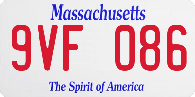 MA license plate 9VF086