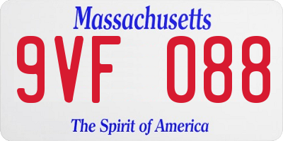 MA license plate 9VF088