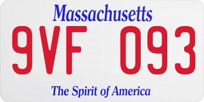 MA license plate 9VF093