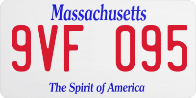 MA license plate 9VF095