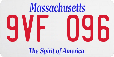 MA license plate 9VF096