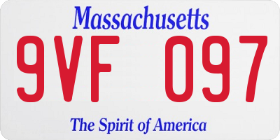 MA license plate 9VF097