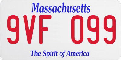 MA license plate 9VF099