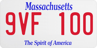MA license plate 9VF100