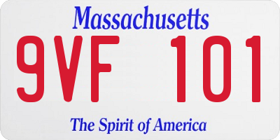 MA license plate 9VF101