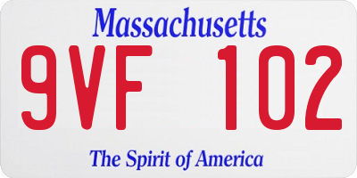 MA license plate 9VF102
