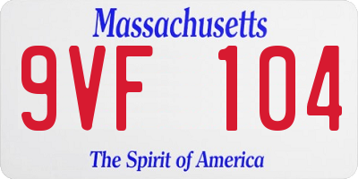 MA license plate 9VF104