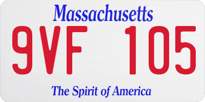 MA license plate 9VF105