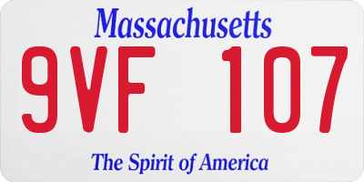 MA license plate 9VF107