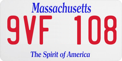 MA license plate 9VF108