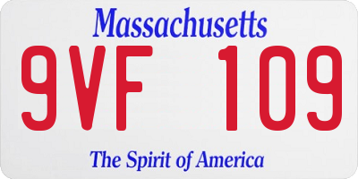 MA license plate 9VF109