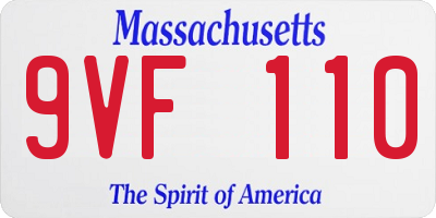 MA license plate 9VF110