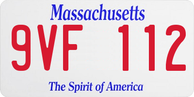 MA license plate 9VF112