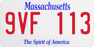 MA license plate 9VF113
