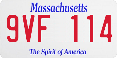 MA license plate 9VF114