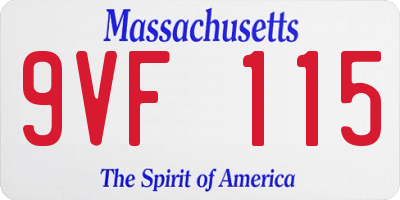 MA license plate 9VF115