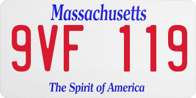 MA license plate 9VF119