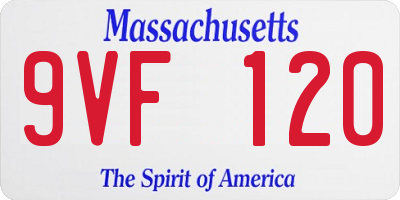 MA license plate 9VF120